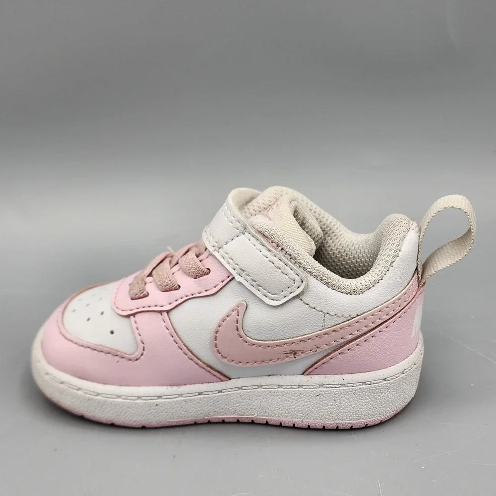 Toddler Baby Size 4 C NIKE Court Borough Low Recraft (TD) White Pink DV5458-105